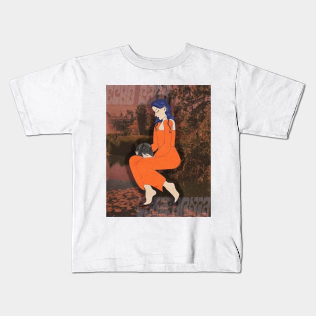 Echo Park Los Angeles Gal Print Kids T-Shirt by novisade